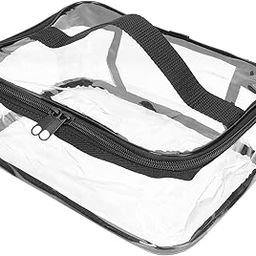 HIYON Transparent PVC 2 Zipper Double Layer Large Bag, Travel Cosmetic Case, Toiletry Organizer, Travel Cosmetic Bag Pouch for Girls, Shaving Kit Toiletry Bag, Size- 23.5x15.3X 10 cm. (Black)-image-7