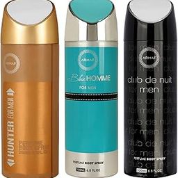 ARMAF Hunter & Blue Homme & Club De Nuit Deodorant Spray For Men - 200ML Each (Pack Of 3)-35