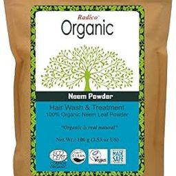 Radico Organic Neem Hair Treatment Powder - 100% Organic, 100% Natural Herbs For Soft, Shiny & Healthy Hair, Anti Hair Loss, Repair & Nourish Damaged Hair, Prevents Dandruff & Hair Thinning (100g)-image-87