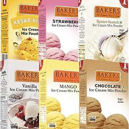 Bakers 6 Flavors Ice Cream Powder Combo (100g Each) - Vanilla, Mango, Chocolate, Kesar Pista, Strawberry, Butterscotch | Ready in 10 Mins | No Preservatives | Homemade Ice Cream Mix-18