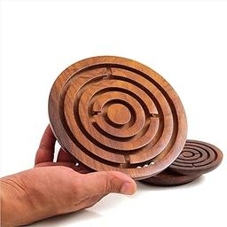 SHAHAZ CRAFTS� 4" Inch Handcrafted Wooden Labyrinth Board Game Ball in a Maze Puzzle Toys - Indoor Puzzle Game Gifts for Kids | Boys | Girls/Young Adults-29
