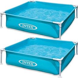 Intex Mini Frame Kids 4ft x 4ft x 12in Beginner Kiddie Swimming Pool (2 Pack)-2