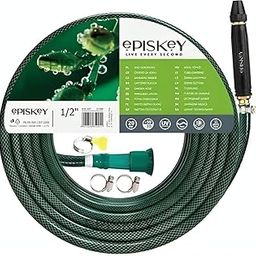 EPISKEY Heavy Duty Expandable Garden Hose Flexible Water Pipe with Double Latex Core Stainless Metal Nozzle Water Spray Gun Braided Outer Layer Small No Kink Hose (Multicoloured) (10M_BLCK)-5