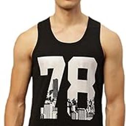 Pure Cotton Sleeveless Regular Fit Front Print Placement Scoop Neck Vest for Men & Boys-picture-16