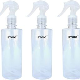 STOIC Empty Transparent Trigger Spray Bottle for Sprayer Unbreakable Plastic Sanitizer Multipurpose Mist Spray Bottle 300 ml - Pack of 3 (White)-17