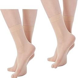 women fashion Nude Ankle Socks stockings, Elastic Band, Nylon Blend pack of 2-43