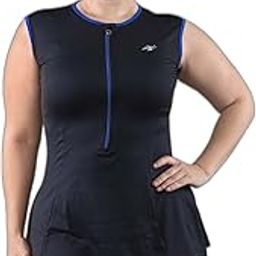 Plus Size Black 2-Piece Zipper Padded Swimset for Women | Swimming Suit for Women-image-35