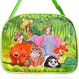 Waterproof Side Sling Bag for Kids Age 1-10 Years, Picnic Bag Kids Purse Diaper Bag,Tuition Handbag, Swimming Bag- Multipurpose Sling Bag, Lunch Box Tiffen Handbag (Animal Jungle)-image-88