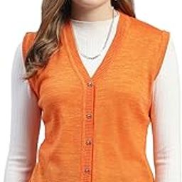 Womens Solid V Neck Sleeveless Wool Blend Casual Sweater (1230716SL)-image-53