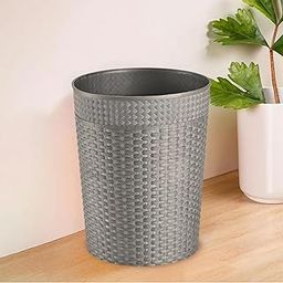 Kuber Industries 10 Litre Dustbin for Kitchen & Home | Hygienic Waste Box for Bedroom & Office Toilets | Durable Under Sink Diaper Garbage Holder | Check Design - Grey-6