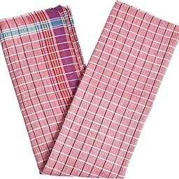 Strotam Pure Cotton Handloom Bath Towel 110 GSM Extra Large Size Bankura Gamcha (Set of 1 Red)-21