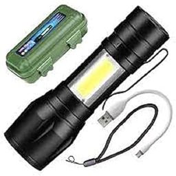 Kanvi & Associats LED Torchlight with Zoom Function | USB Rechargeable & Waterproof | High Power 5W Light | Durable Metal Construction for Emergency, Outdoor, Camping, Hiking,Adventure, Travel-11