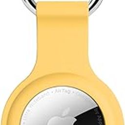 SQUIF Airtag Silicone Case Protective Cover for Airtag Case Locator Tracker Anti-Lost Device Keychain Protection (Yellow)-13