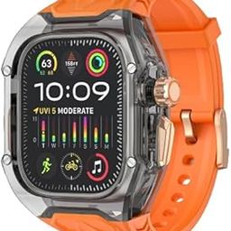 AJM New Upgrade Modification Kit Case Luxury Transparent Mod Kit Fluororubber Strap Compatible with for Apple Watch Ultra 49mm-15