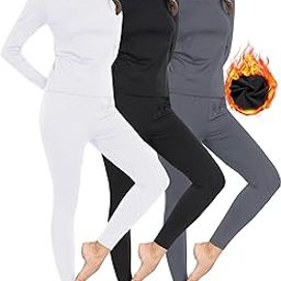 Thermal Underwear for Women Set Long Johns Fleece Lined Soft Cold Weather Warm Base Layer Winter Pajamas Top Bottom-image-49