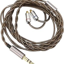 MMCX Earphone Cable, MMCX to 3.5mm Connector Type Plug Silver Plated Copper Wire Core Earbuds Upgrade Wire Replacement for Sennheiser IE300 IE600 IE900, 120cm/3.9ft Wire Length-image-36
