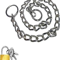 Thin Metal Chain with Lock for Travel, Bag, Luggage, Cycle, Cupboard, Fence, Bike, Goods Lock | 2 Feet Chain with Lock 3 Master Keys | Multipurpose Use for Stainless Steel Chain and Locker-image-56