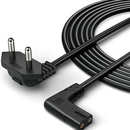 FEDUS 3 Meter 2-pin L-Shape Universal Replacement AC Power Cord Cable Wire for LED TV, Printer, Laptop PC Notebook Computer, Tape Recorder, Camera Black-image-12