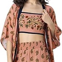 moomaya Women's Printed 3 Piece Cord Set, Vacation Co-Ords For Summer, Resort Beach Wear-picture-5