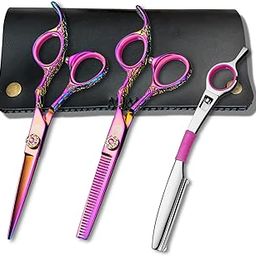 Saki Shears Kohana Pink Professional Hair Scissors Set - Includes Cutting and Thinning Scissors - 440C Japanese Steel-image-64