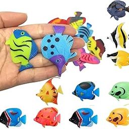 AMMASIO Artificial Moving Plastic Fishes Floating Fishes Lifelike Fish Random Color and Pattern (Pack of 10) Aquarium Decoration Toys-11