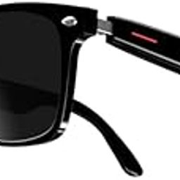 E13 Bluetooth Audio Smart Glasses for Men Women, Smart Sunglasses with Speakers and Mics Open Ear Music Hands-Free Calling, Easy Automatic Pairing, Remote Photo Taking,Voice Assistant (Black),-13