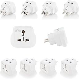 Hiplasst® Type E/F Schuko Converter Plug (Pack of 10) for Europe, France, Germany – Dual Universal Socket | 3-Pin + 2-Pin Multiplug Adapter for Indian Devices | Travel Plug for Europe | Compact & Safe-15