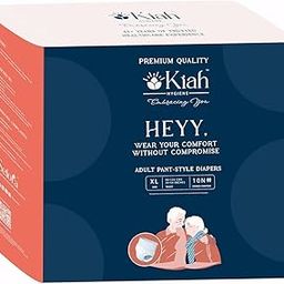 Kiah Hygiene Adult Pull Up Pants Diapers Unisex Ultra Comfort | Size - XL, Waist (90-125 cm) | Upto 10-12 Hrs of Maximum Absorption and Leak Protection | Breathable Material-Odour Control | Pack of 1-image-2