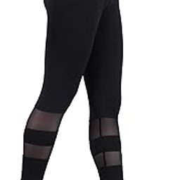 Women Black Mesh Style Gym Yoga Fitness Tights Leggings-image-32
