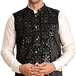 jompers Embroidered Nehru Jacket for Men-picture-30