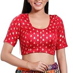 Women's Georgette Padded Self Design Half Sleeve Readymade Saree Blouse (VFJ-208)-picture-10