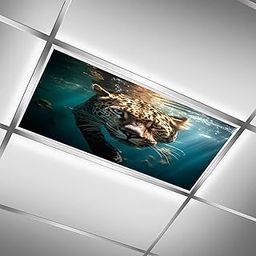 Vigetue 2ft x 4ft Fluorescent Light Covers for Classroom Office Light Coverings Skylight Drop Ceiling Film Insert Eliminate Harsh Glare and Headaches 1 Pack Cheetah Underwater-image-91
