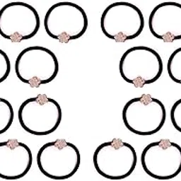navjai All Occasion Crystal Stone Hair Accessories BlackColour Elastic Hair Rubber Bands Lovely Girls Hair Ropes Ponytail Holder for Girls & Women-picture-30
