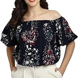 smarty pants Women's Cotton Floral Print Off Shoulder top.-picture-22