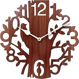 Sehaz Artworks Wall Watch for Living Room | Wall Clock for Living Room Stylish Latest | Wooden Analog Wall Clock for Home Stylish Latest 3D Big10 Inch Designer- Brwon-image-24