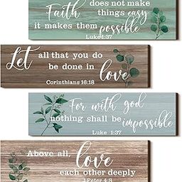 Yulejo 4-Piece Bible Verses Wall Art: Wooden Christian Signs, Psalms Scripture, Rustic Wall Decor for Home, Office, or Gift-image-17
