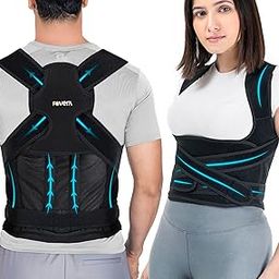 FOVERA Posture Corrector for Women and Men | Premium Neoprene Fabric - Breathable & Comfortable | Adjustable Back Brace for Upper and Lower Back Pain Relief, Shoulder Straightener for Scoliosis, Hunchback, Thoracic, Spine Support (Full)-image-44