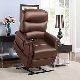 KosmoCare Electric Plush Micro Leather Power Lift Recliner Living Room Chair - Color Brown-picture-11
