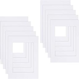 10 Pcs Photo Mounts 12 x 10 to Fit 10 x 8, White Paper Acid Free Picture Mounts Mat, Cardboard Photo Mount for Frames for 10 x 8 Paintings Prints Image Artworks (12 x 10 inch)-5