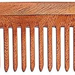 Inaaya Neem Wood Comb Single Sided Wooden Comb For Hair lice removal comb and Beard Comb Pack of 1-48