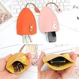 2PCS PU Leather Creative Pull Out Cute Large Capacity Car Key Case, Case Key Holder, Cartoon Pull Type Key Bag super large capacity(multicolour)-18
