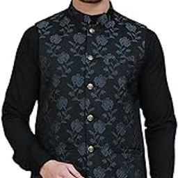Embossed Nehru Jacket for Men-12