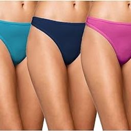 Women Cotton Thong Panties for Everyday Wearing Solution of Panty Lines Under Fitted Outfits Like Jeans,Jaggings,Yoga Pants Combo Pack of 3 (2XL, Multi) Multicolour-image-1