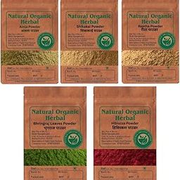 Natural Organic herbal Combo Powder-Amla-Shikakai-Reetha-Bhringraj-Hibiscus-500g-(each100g)-image-18