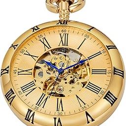 Elegant Men's Mechanical Pocket Watch, Mechanical Pocket Watches with Chain, Mechanical Pocket Watches with Box for Men, W331, Mechanical-image-34