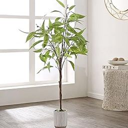 SAFAVIEH Home Collection Faux Artificial Decorative Eucalyptus 50-inch Potted Tree (Fully Assembled)-image-40