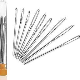 SKINPLUS Large-Eye Blunt Needles, 9 Piece Stainless Steel Yarn Knitting Needles, Sewing Needles, Crafting Knitting Weaving Stringing Needles-11