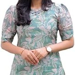 Women's Chanderi Stitched Straight Calf Length Printed Kurti for Women-image-85