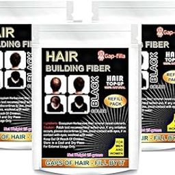 Hair Building Fiber concealer Refill Pack Absolute Use For all Brand Black Color 25+25+25 gm (75 gm)-27