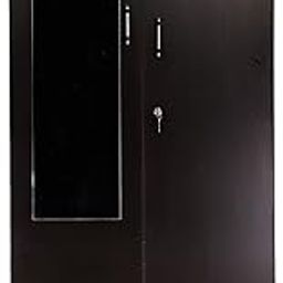 Generic Hudson Mark Multipurpose Storage Wooden Almirah Cabinet Wardrobe With Mirror, Drawers & 2 Doors-Dark Walnut Color-image-17